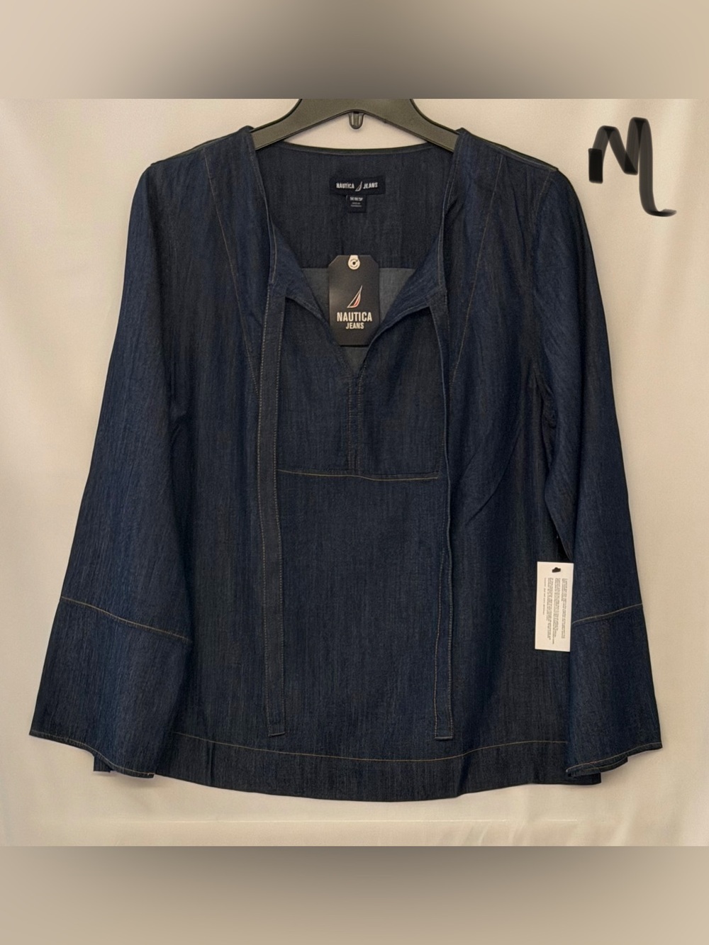 Nautica Dark Blue Denim Tunic Top - Picture 1 of 2